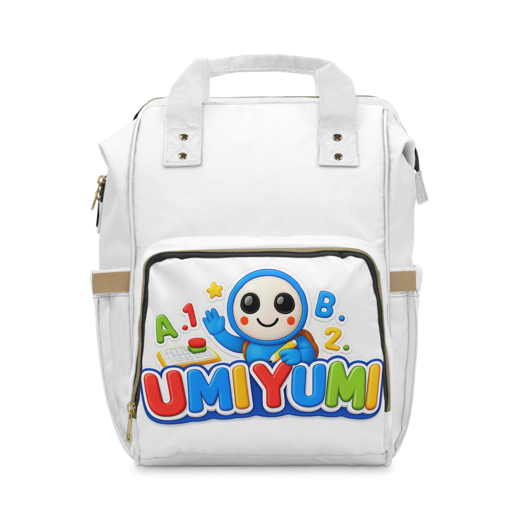 Multifunctional Diaper Backpack — Cute UMIYUMI Kids Organizer Bag with Front Cartoon Pocket