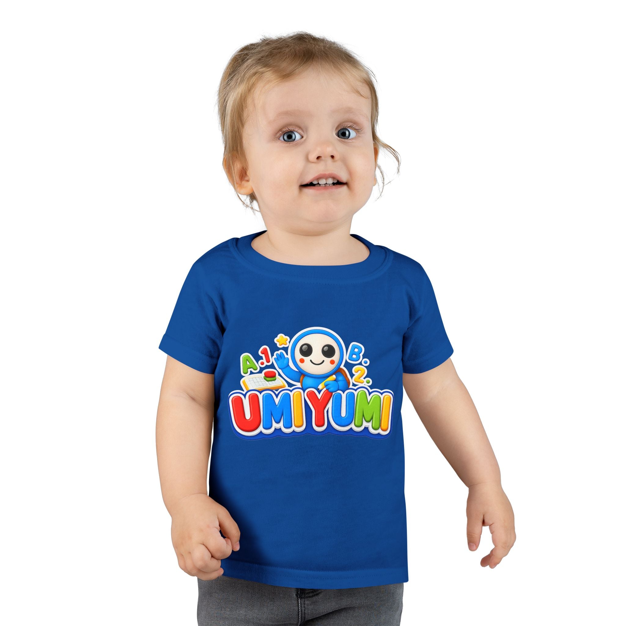 Toddler T-Shirt — Colorful 'UMIYUMI' Cartoon Character Kids Tee (ABC 123)
