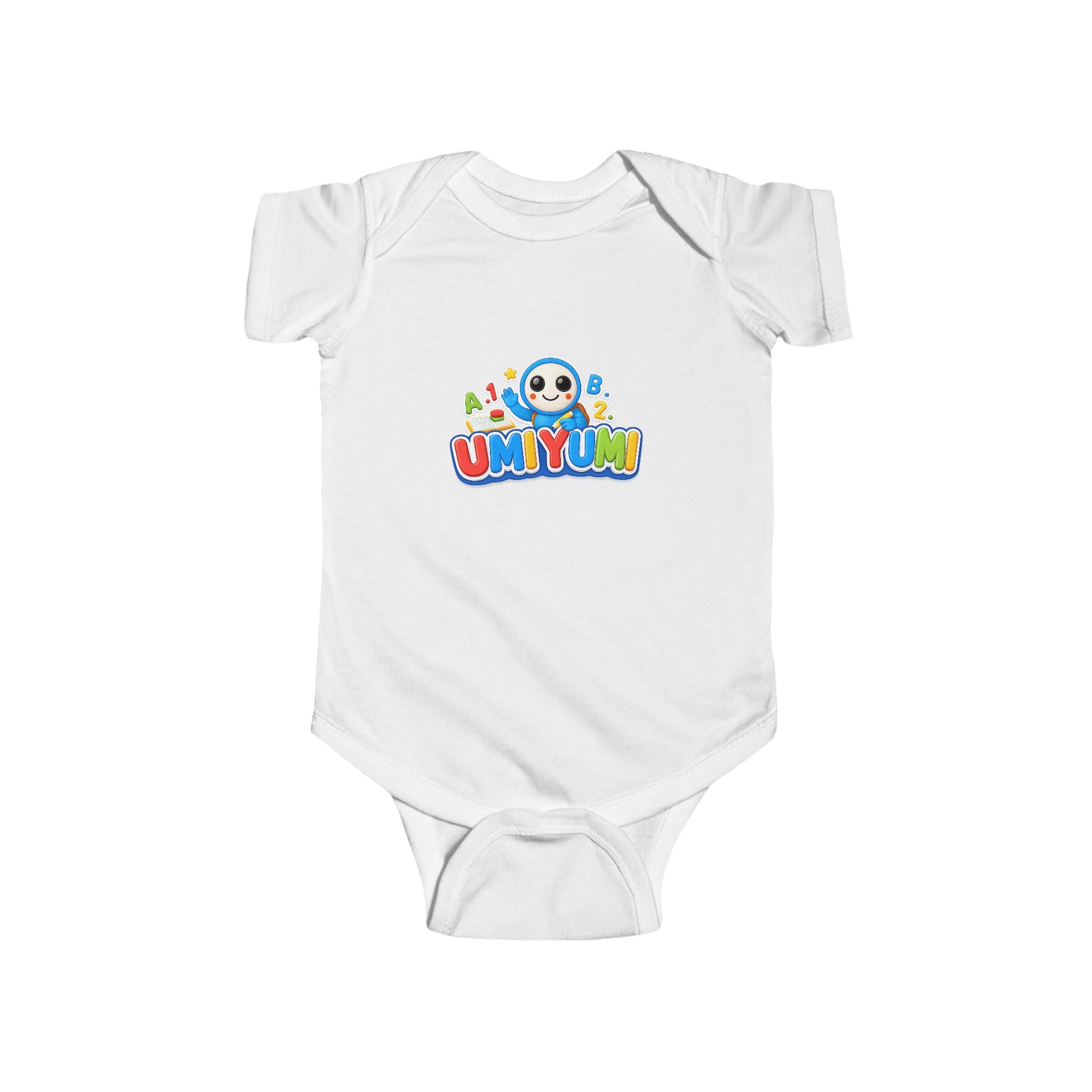 Infant Bodysuit — Cute Panda "UMIYUM" Baby Onesie, Colorful Playful Newborn Outfit